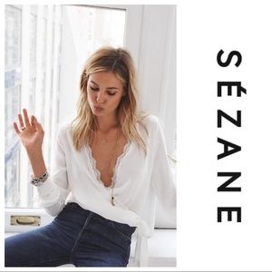 Sezane Cassandra Silk Blouse